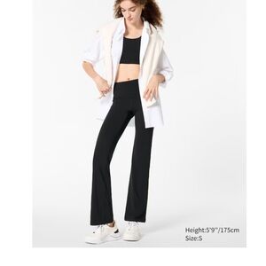 Uniqlo Black Leggings Pants with small flare